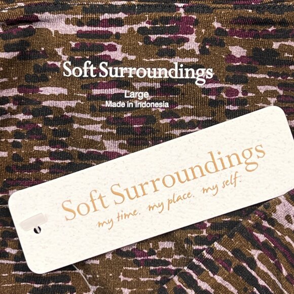 Soft Surroundings Caity Maxi Dress Faux Wrap Stretch Abstract Paisley Sz L - NWT - Picture 5 of 6